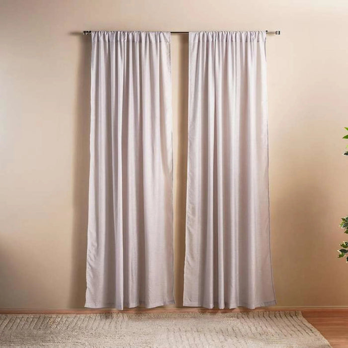 Hailey Sheer 2 Piece Curtain Set 135X300Cm - Grey Pan Home
