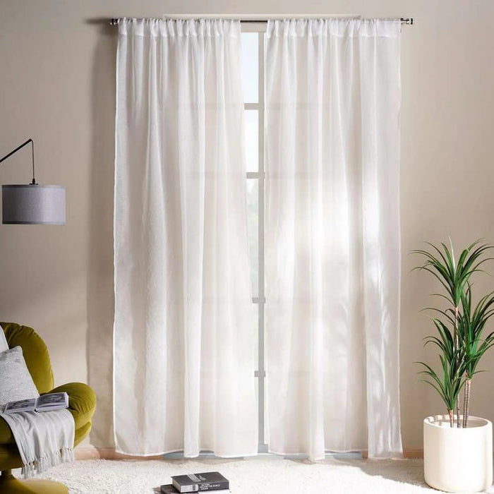 Hailey Sheer 2 Piece Curtain Set 135X300Cm - Off White Pan Home