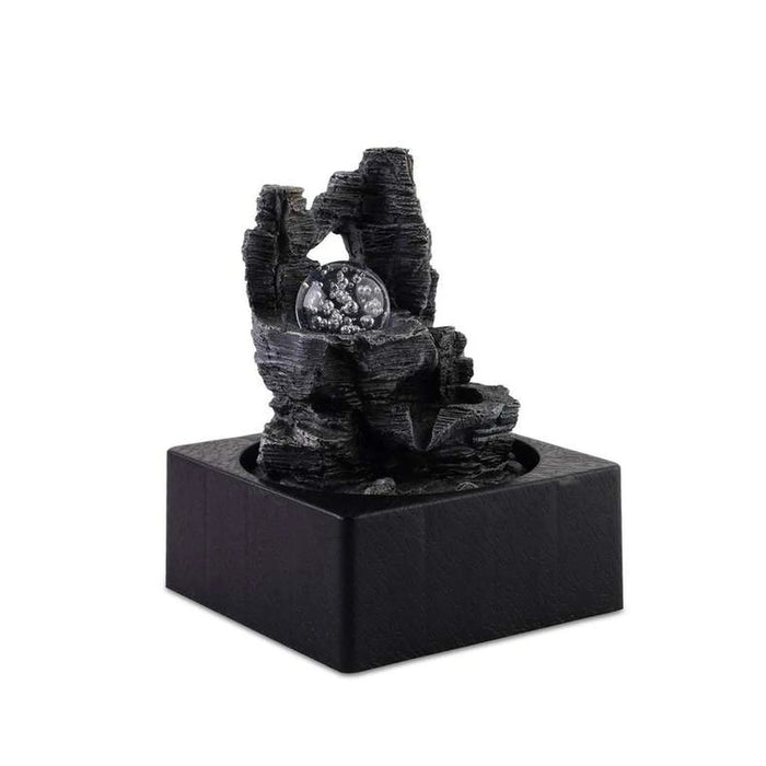 Halcyon Table Fountain With Crystal Ball 18X18X24Cm - Grey Pan Home