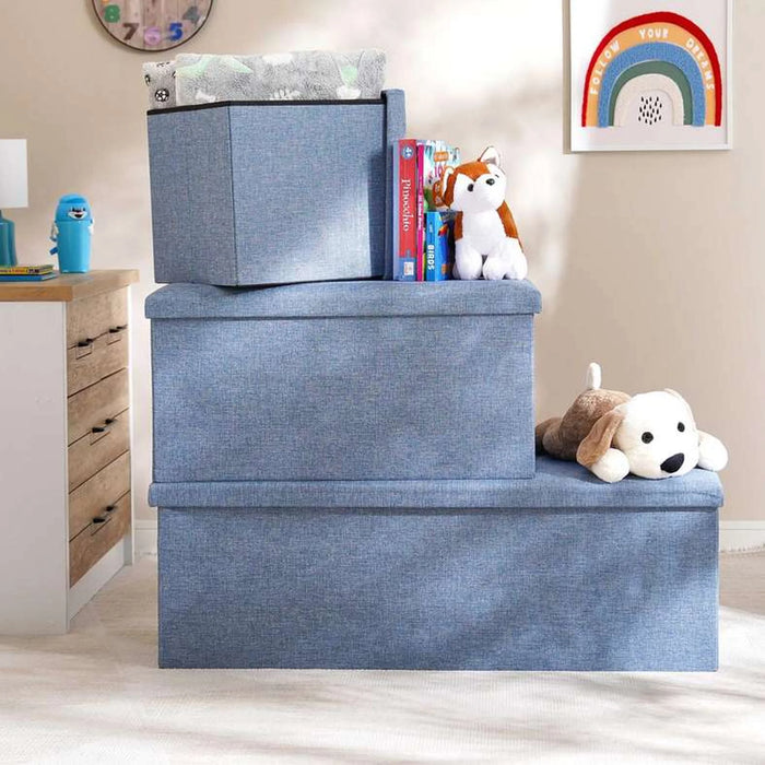 Halden Storage Ottoman 110X38X38Cm - Blue