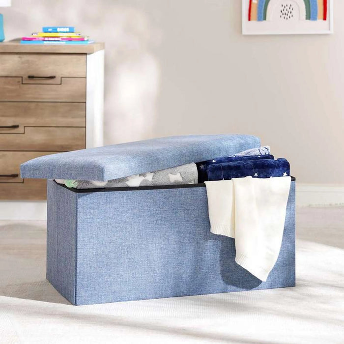 Halden Storage Ottoman 76X38X38Cm - Blue