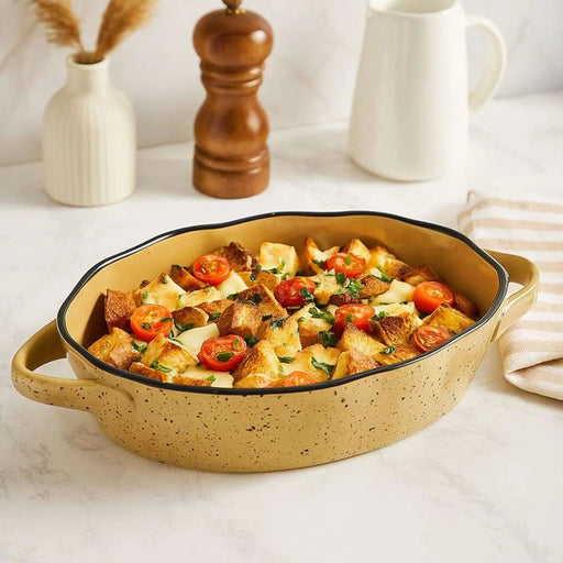 Haldor Speckled Stoneware Oval Baking Dish 30X18.3X6.2Cm -Brown Pan Home