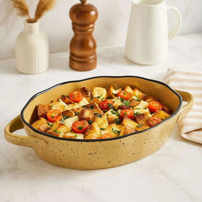 Haldor Speckled Stoneware Oval Baking Dish 30X18.3X6.2Cm -Brown Pan Home