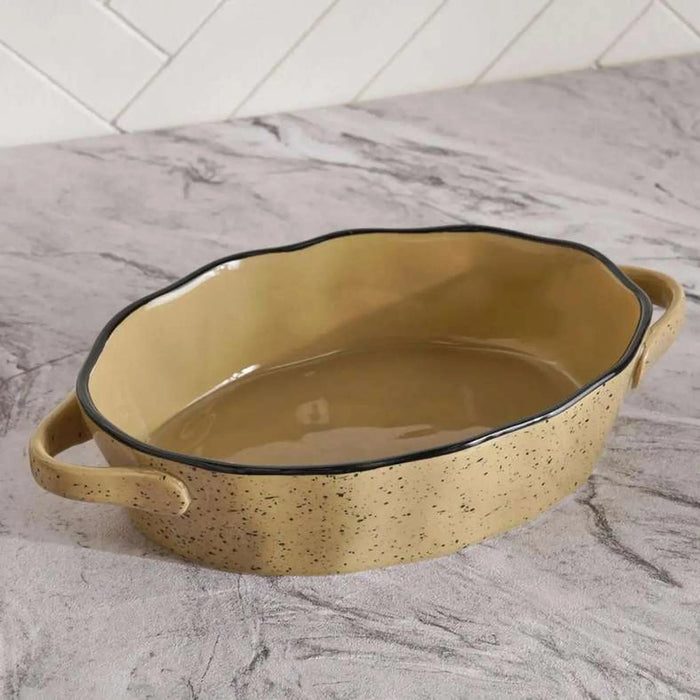 Haldor Speckled Stoneware Oval Baking Dish 30X18.3X6.2Cm -Brown Pan Home