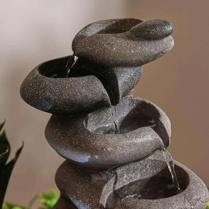 Haley Polyresin Table Fountain 21X17X35Cm - Grey Pan Home