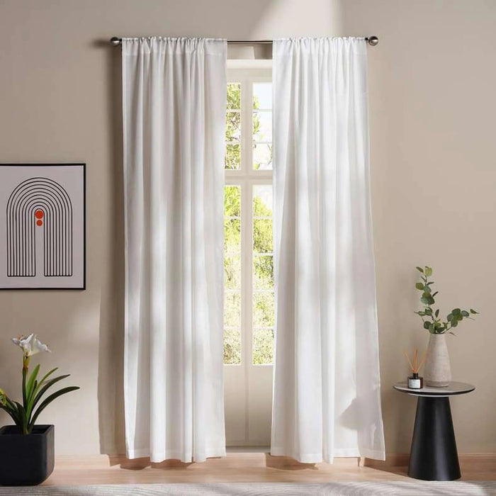 Halsey Sheer 2 Piece Curtain Set 135X240Cm - Cream Pan Home