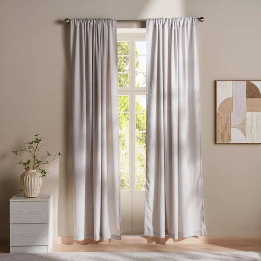 Halsey Sheer 2 Piece Curtain Set 135X240Cm - Grey Pan Home