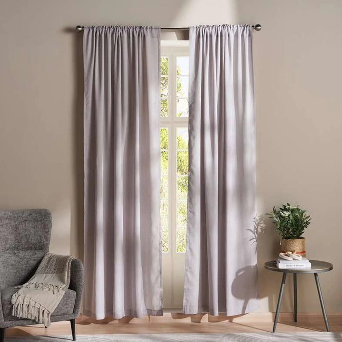 Halsey Sheer 2 Piece Curtain Set 135X240Cm - Taupe Pan Home