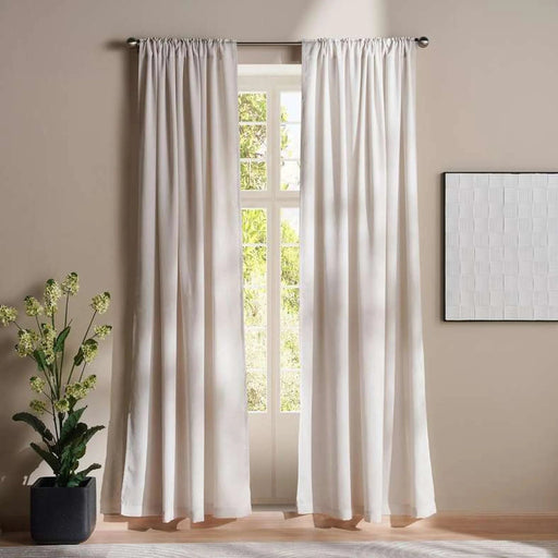 Halsey Sheer 2 Piece Curtain Set 135X300Cm - Beige Pan Home