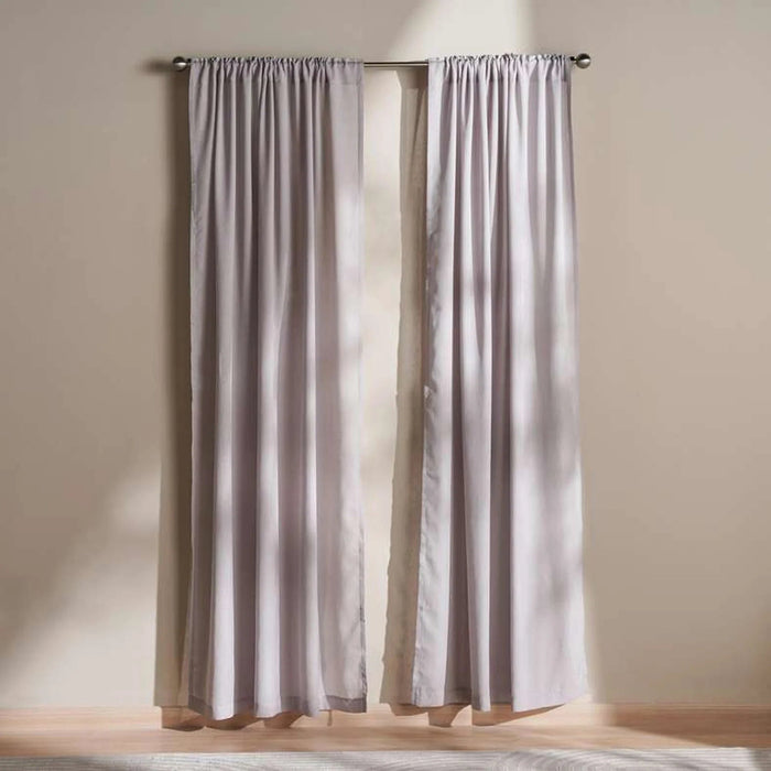Halsey Sheer 2 Piece Curtain Set 135X300Cm - Taupe Pan Home