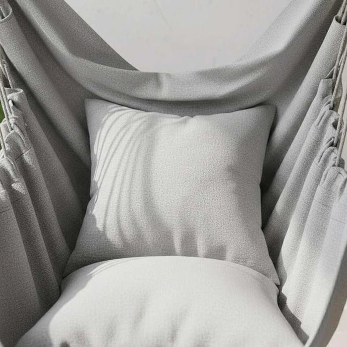 Hammock Swing Chair With 2 Cushions 130X100Cm - Grey Pan Home