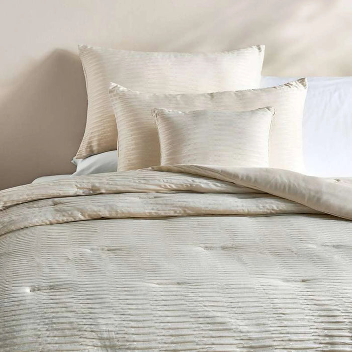 Hana 4-Piece Seersucker Full Comforter Set 160X220Cm - Ivory