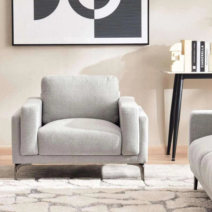 Hanaa Sinlge Seater Sofa - Light Grey
