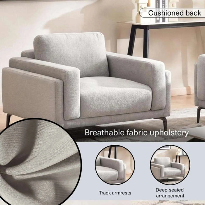 Hanaa Sinlge Seater Sofa - Light Grey