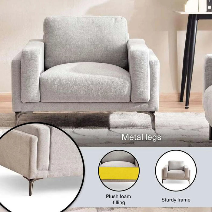 Hanaa Sinlge Seater Sofa - Light Grey