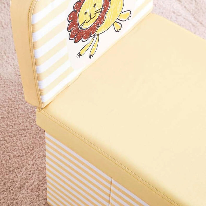 Happy Lion Foldable Storage Chair -38X38X63Cm-Yellow