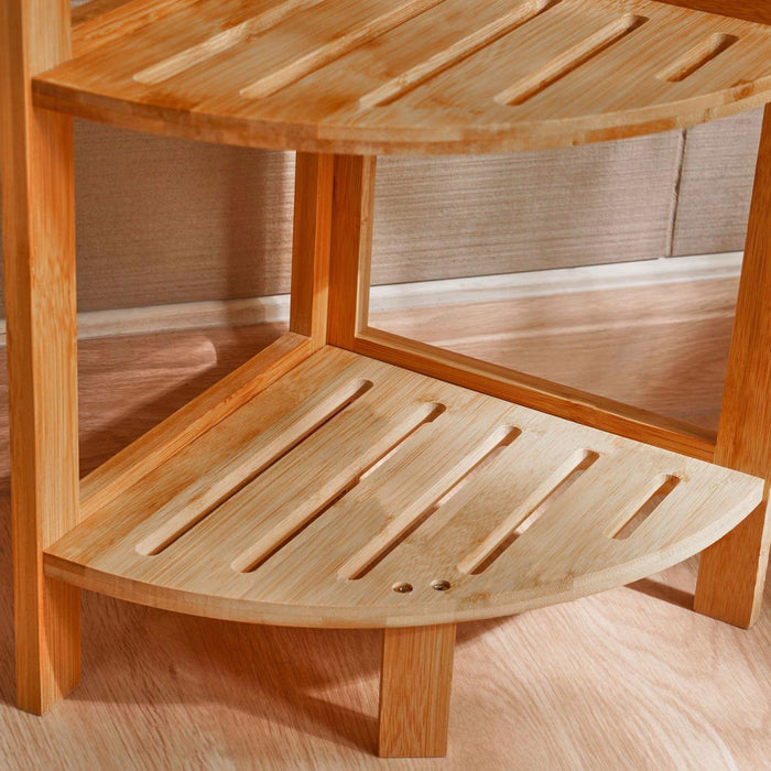 Harry 4 Tier Bamboo Corner Shelf 26X26X90Cm -Natural