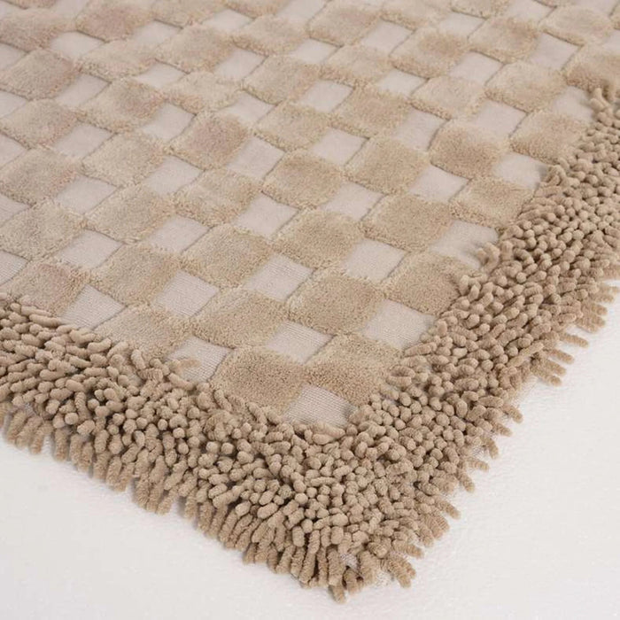 Havensoft Checkered Frame Turkish Cotton Bathmat 60X90 Cm - Blush Pan Home