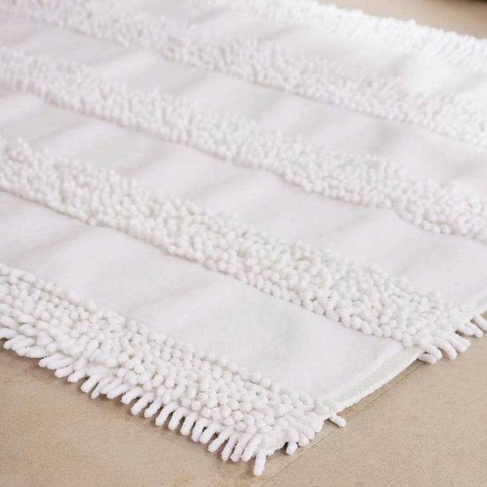 Havensoft Chenille Turkish Cotton Bathmat 60X90 Cm -White Pan Home