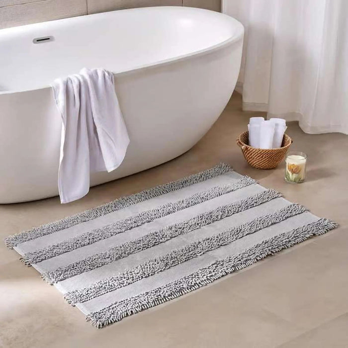 Havensoft Chennile Turkish Cotton Bathmat 70X120 Cm -Silver Pan Home