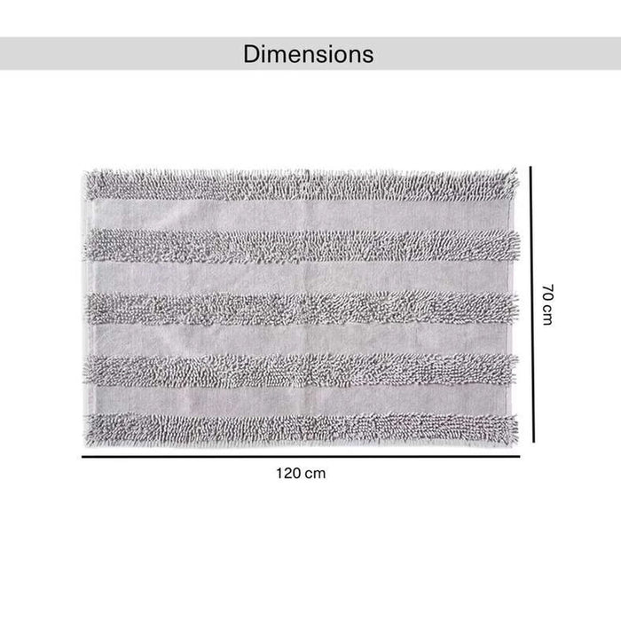 Havensoft Chennile Turkish Cotton Bathmat 70X120 Cm -Silver Pan Home