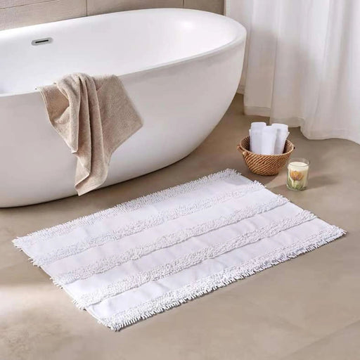 Havensoft Chennile Turkish Cotton Bathmat 70X120 Cm -White Pan Home