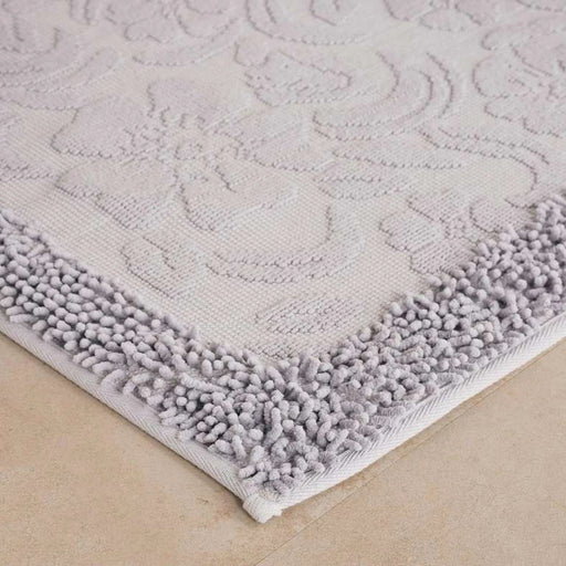 Havensoft Fleur Turkish Cotton Bath Mat 60X90 Cm-Silver Pan Home