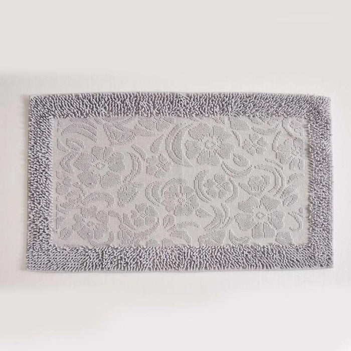 Havensoft Fleur Turkish Cotton Bath Mat 60X90 Cm-Silver Pan Home