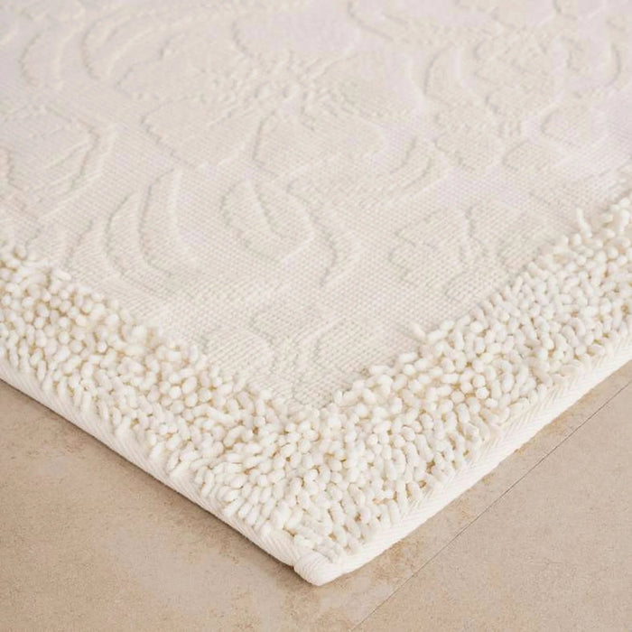 Havensoft Fleur Turkish Cotton Bath Mat 60X90 Cm-White Pan Home