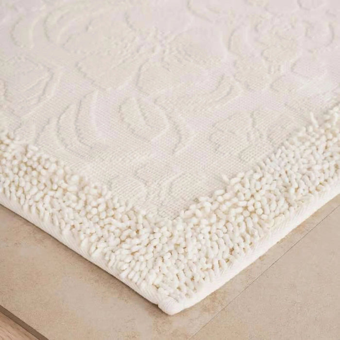 Havensoft Fleur Turkish Cotton Bath Mat 60X90 Cm-White Pan Home