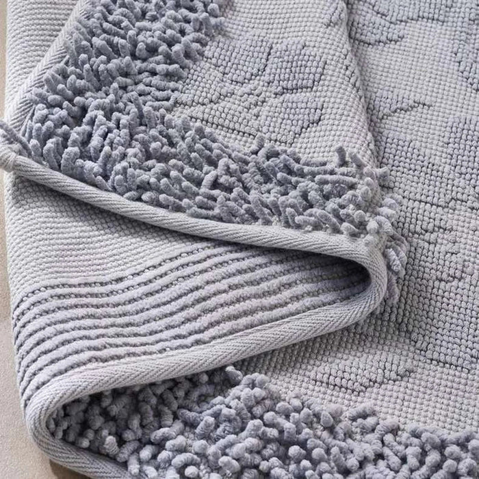 Havensoft Fleur Turkish Cotton Bath Mat 70X120 Cm-Silver Pan Home