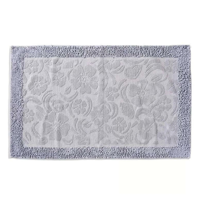 Havensoft Fleur Turkish Cotton Bath Mat 70X120 Cm-Silver Pan Home