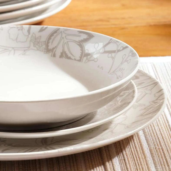 Hayal 30-Piece Porcelain Dinner Set -Grey