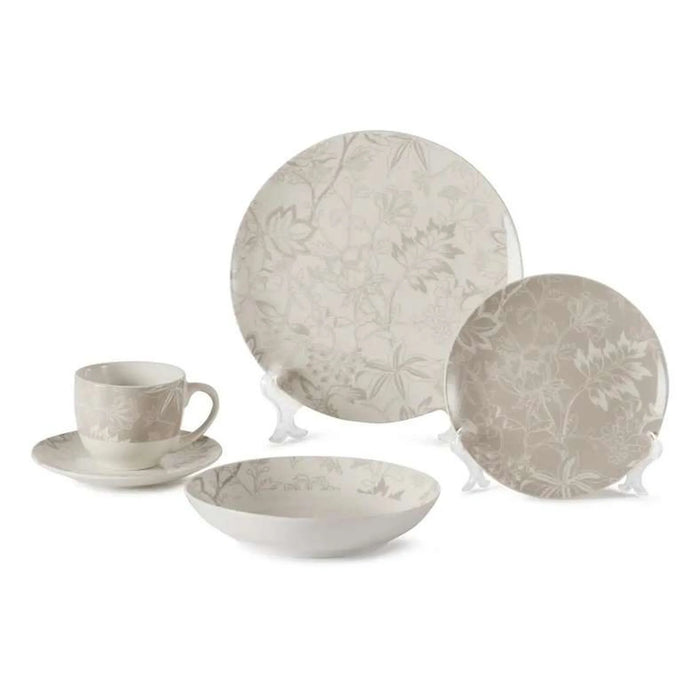 Hayal 30-Piece Porcelain Dinner Set -Grey