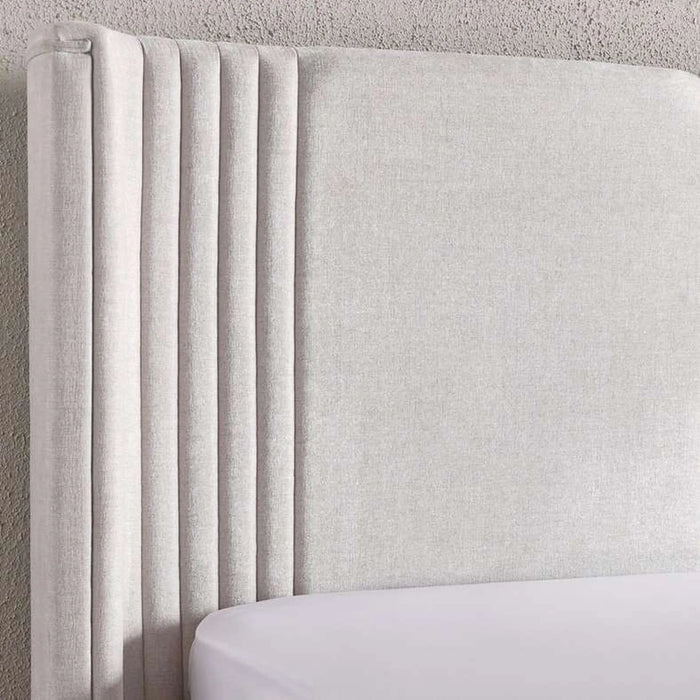 Heave King Bed 180X200 With Led Headboard - Ash White