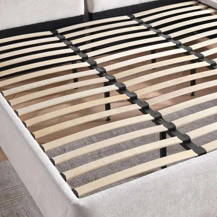 Heave King Bed 180X200 With Led Headboard - Ash White