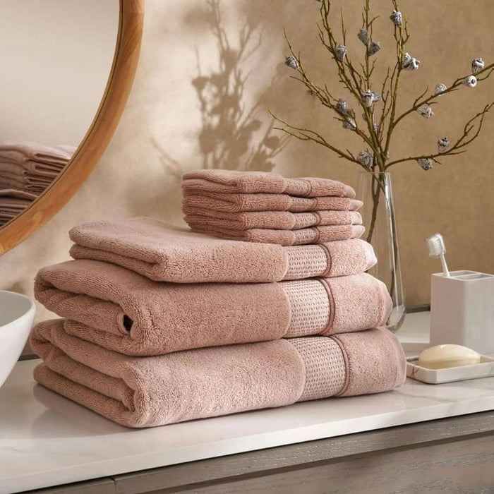 Heavensoft 630 Gsm Premium Turkish Cotton Zero Twist 4Pk Fingertip Towel 30X30 Cm - Rose
