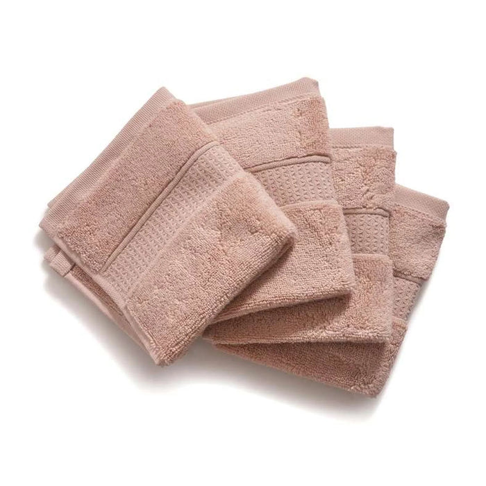 Heavensoft 630 Gsm Premium Turkish Cotton Zero Twist 4Pk Fingertip Towel 30X30 Cm - Rose