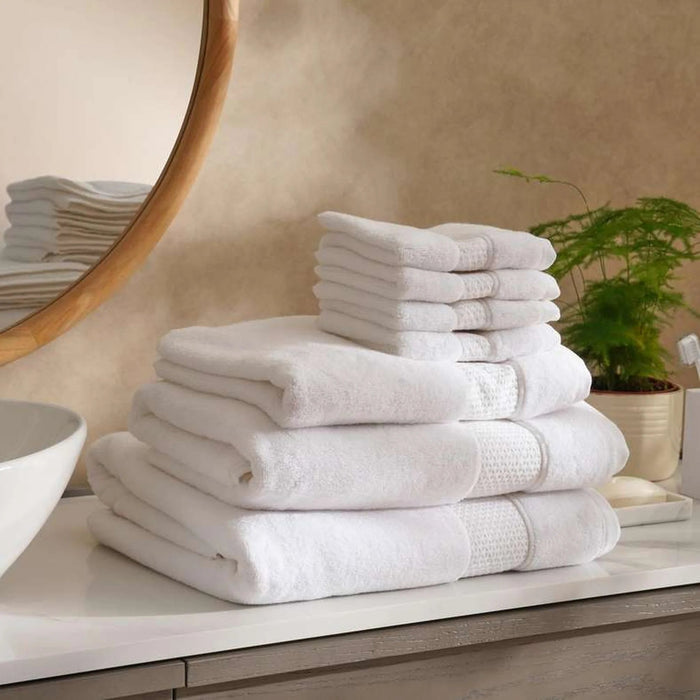 Heavensoft 630 Gsm Premium Turkish Cotton Zero Twist Hand Towel 50X90 Cm-White Pan Home