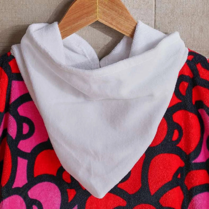 Hello Kitty Cotton Terry Poncho 60X120Cm-Red