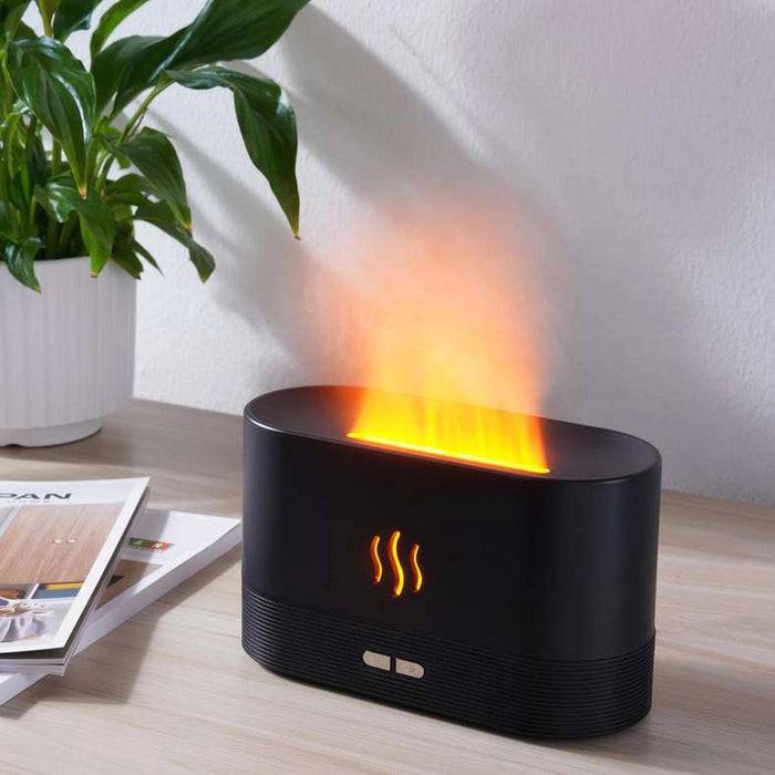 Henik Air Flame Humidifier 130Ml - Black Pan Home