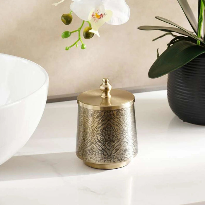 Heritage Cotton Jar 10X10X13.5Cm - Gold Pan Home