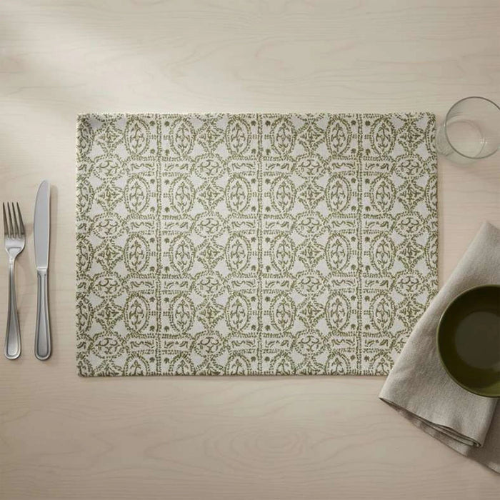 Heritage Orienta 4 Piece Placemat Set 33X45Cm - Olive Pan Home