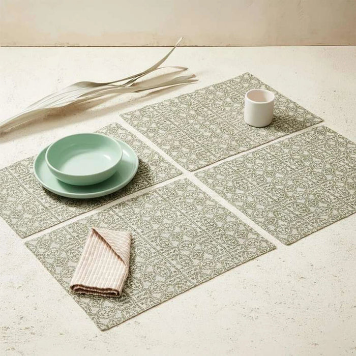 Heritage Orienta 4 Piece Placemat Set 33X45Cm - Olive Pan Home