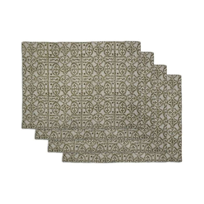 Heritage Orienta 4 Piece Placemat Set 33X45Cm - Olive Pan Home