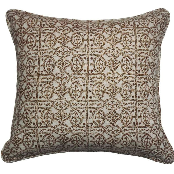 Heritage Orienta Down Alternative Filled Cushion 50X50Cm - Rust Pan Home