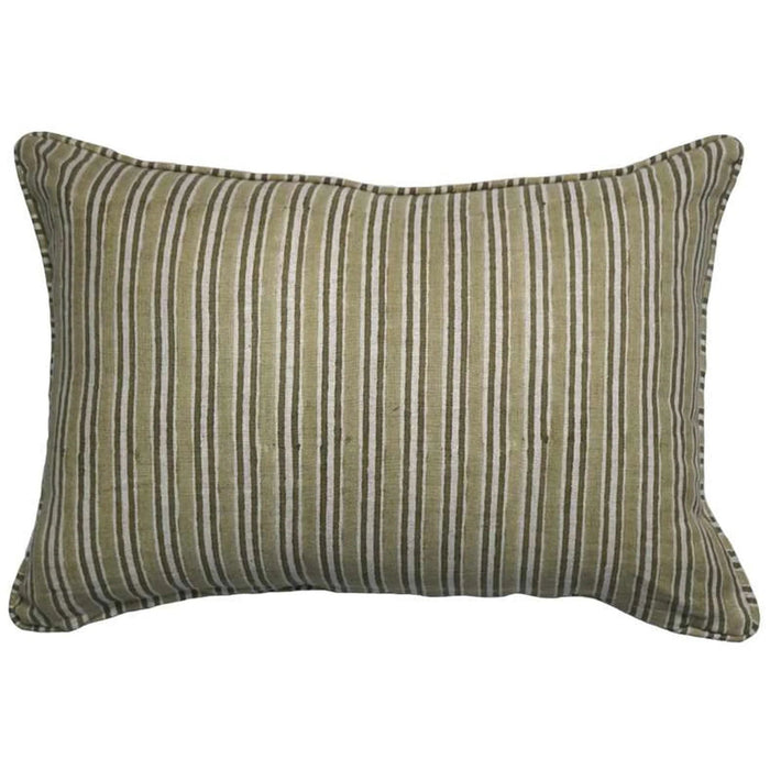 Heritage Stripe Down Alternative Filled Cushion 35X50Cm - Olive Pan Home