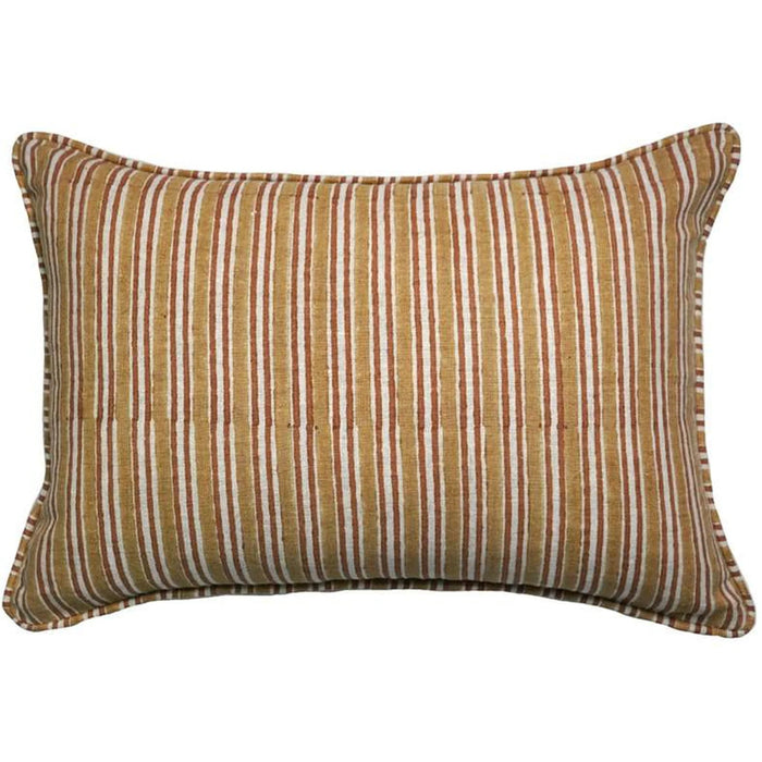 Heritage Stripe Down Alternative Filled Cushion 35X50Cm - Rust Pan Home