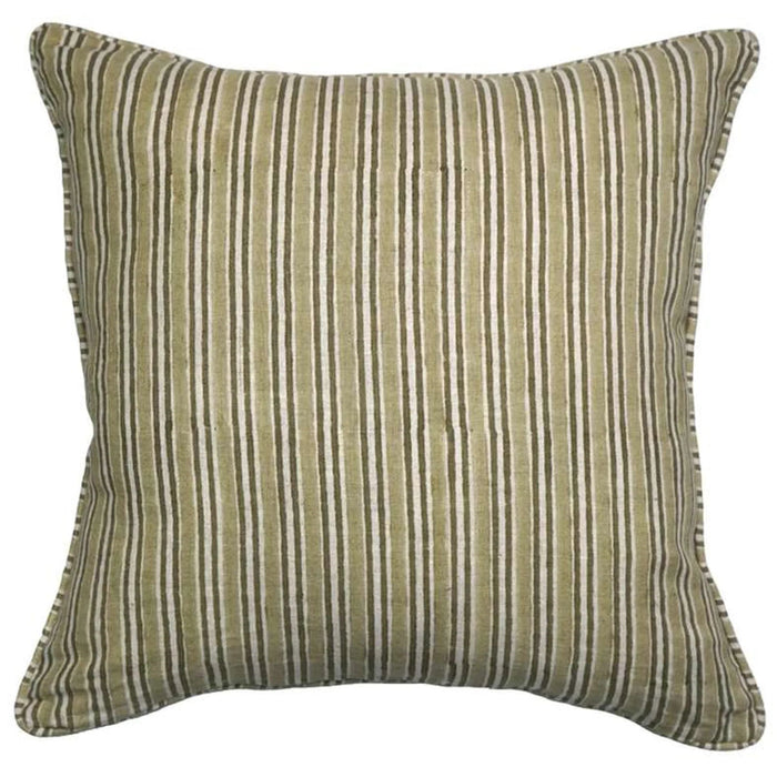 Heritage Stripe Down Alternative Filled Cushion 50X50Cm - Olive Pan Home