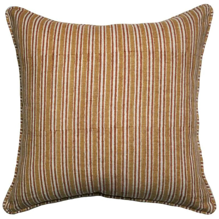 Heritage Stripe Down Alternative Filled Cushion 50X50Cm - Rust Pan Home